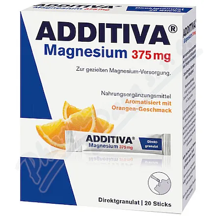 Additiva Magnesium 375mg granulát pomeranč 20x1.3g