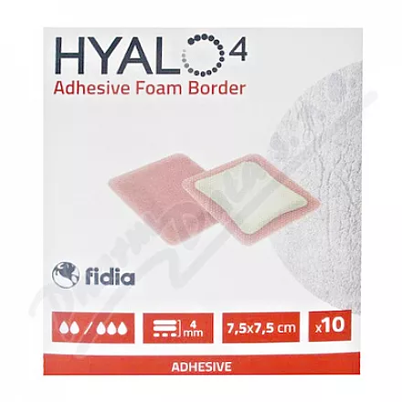 HYALO4 ADHESIVE SILICONE BORDER FOAM DRESSING 7,5 X 7,5 CM
