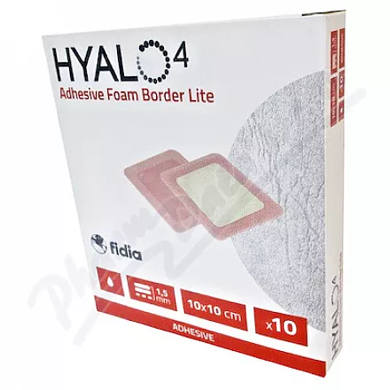 HYALO4  Silicone Adhesive Border Lite Foam Dressing 10 x 10 cm