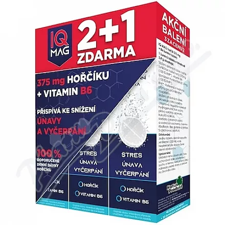 IQ Mag Hořčík 375mg+vit.B6 šum.tbl.40+20