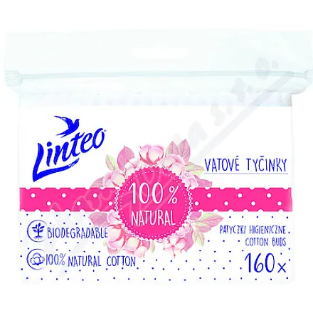 Linteo Vatové tyčinky papírové 160ks