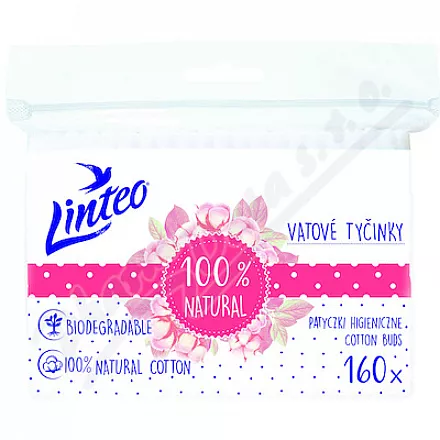 Linteo Vatové tyčinky papírové 160ks