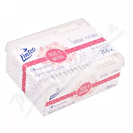 Linteo Vatové tyčinky papírové box 200ks