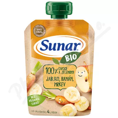 Sunar BIO kapsička Jablko banán mrkev 100g