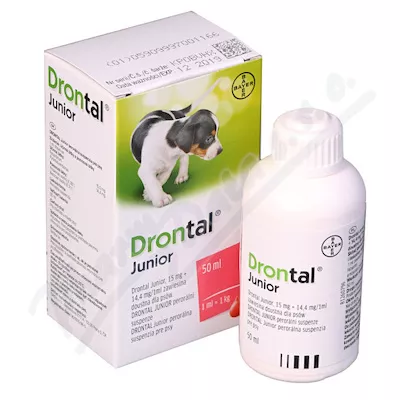 Drontal Junior psy a.u.v.sus.50ml+apl. - Veterinární přípravky a potřeby pro vaše mazlíčky.