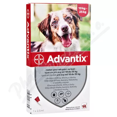 Advantix pro psy 10-25kg spot-on 4x2.5ml - Veterinární přípravky a potřeby pro vaše mazlíčky.