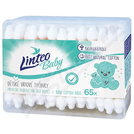 Linteo Baby Vatové tyčinky papírové 65ks