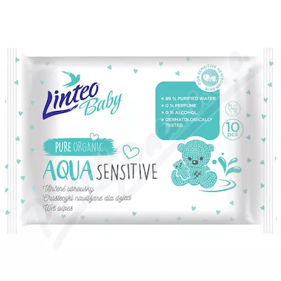 Vlhčené ubrousky LINTEO BABY AQUA 10ks