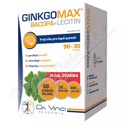 GinkgoMAX+Bacopa+Lecitin DaVinciAcademia tob.90+30