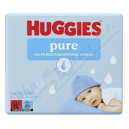 Chusteczki nawilżane HUGGIES Pure Triplo 3x56szt