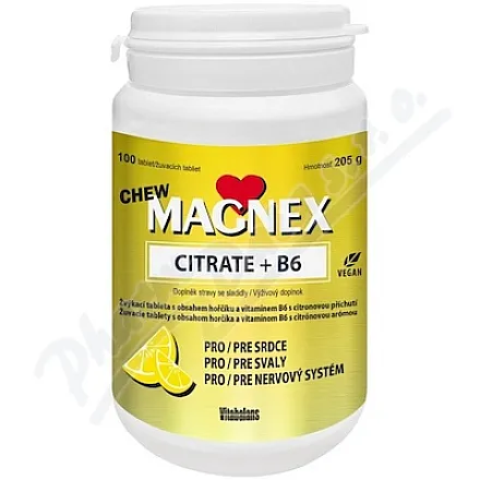 Magnex Citrate 375mg+B6 chew tbl.100