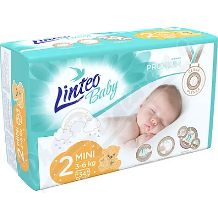 Pieluszki dla niemowląt LINTEO BABY PREMIUM MINI 3-6kg 34szt