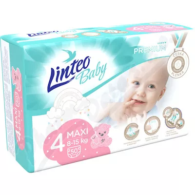 Pieluszki dla niemowląt LINTEO BABY PREMIUM MAXI 8-15kg 50szt