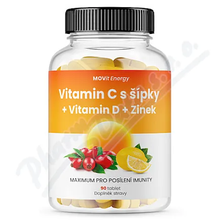 MOVit Vit.C 1200mg z dziką różą+Vit.D+Zn PREMIUM tbl.90