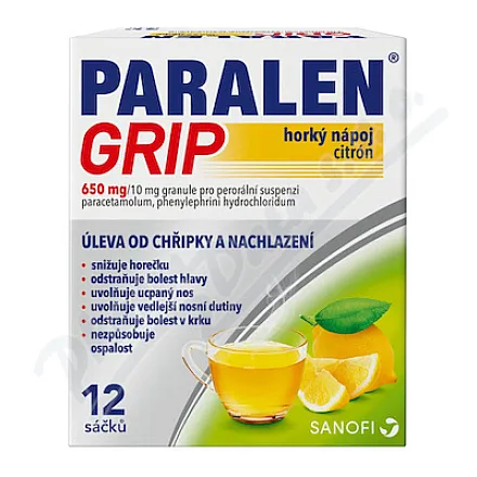 Paralen Grip bitter.náp.citr.650/10mg por.gra.sus.12