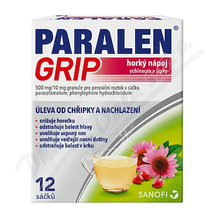 Paralen Grip Echi+šíp.500/10mg por.gra.sol.scc.12