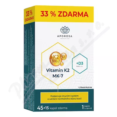 APOROSA Vitamin K2+D3 MK-7 cps.45+15