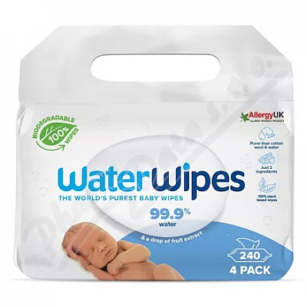 WATERWIPES 100% biodegradowalne chusteczki 4x60szt