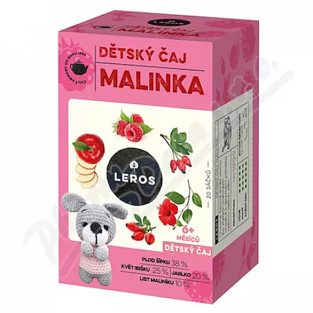 LEROS Dětský čaj Malinka 6m 20x2g
