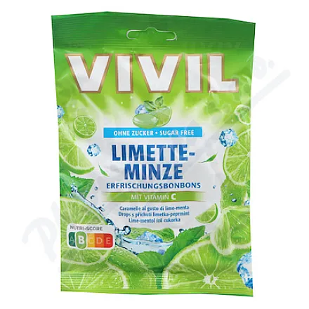 Vivil Limetka-peprmint+vitamín C bez cukru 60g