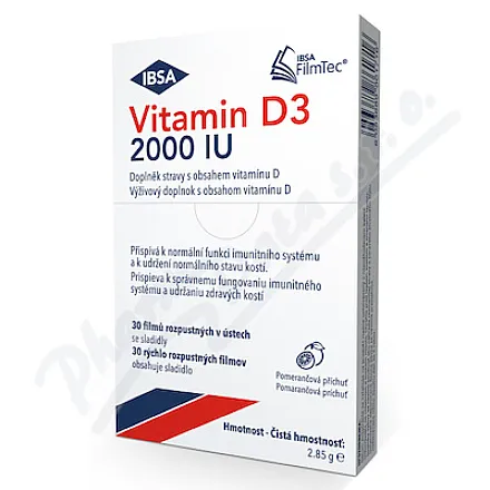 IBSA Vit.D3 2000IU 30 filmů rozpustných ústech