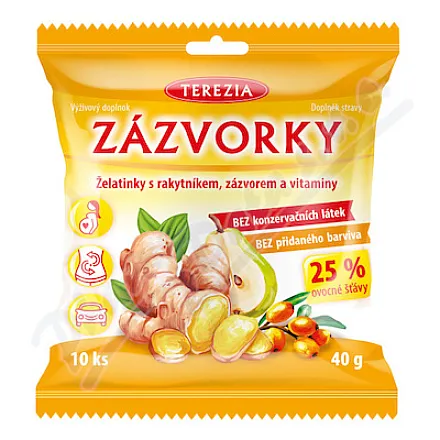 ZÁZVORKY želatinky s rakytníkem zázvorem a vit 40g