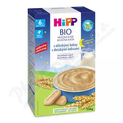 HiPP MLÉČNÁ KAŠE BIO na noc s dětskými keksy 2
