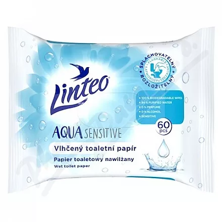 Linteo Vlhčený toaletní papír Aqua Sensitive 60ks