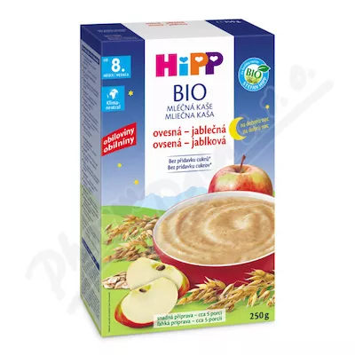 HiPP MLÉČNÁ KAŠE BIO na noc ovesná-jablečná 250g
