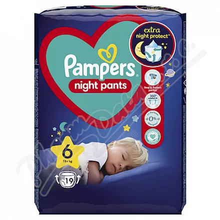 Pampers Night Pants 6 plenk.kalhotky 15kg+ 19ks