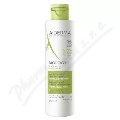 A-DERMA BIOLOGY Odličovací mléko 200ml - odličování,odličování obličeje,čištění obličeje,čistění pleti,