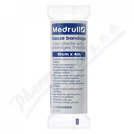 Medrull gázový obvaz nesteril.s pev.okraji 10cmx4m