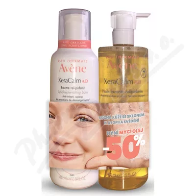 AVENE XeraCalm Balzám 400ml+Mycí olej 400ml