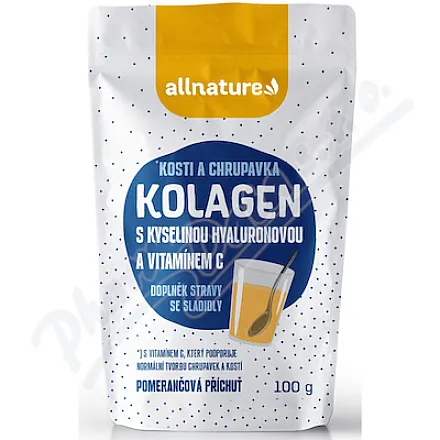 Allnature Kolagen z kwasem hialuronowym i wit. C 100g