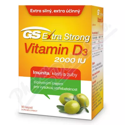 GS Extra Strong Vit.D3 2000 IU cps.90 2022 ČR/SK