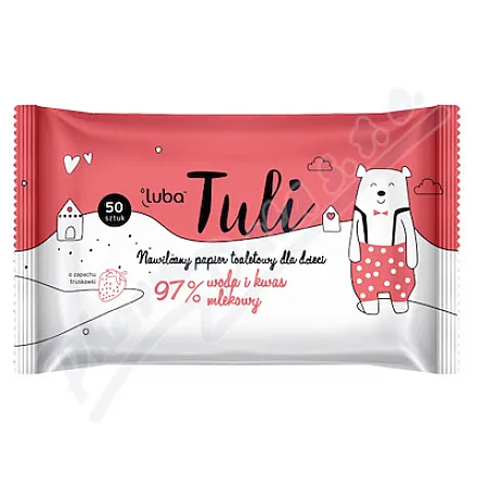 Luba Tuli papier toaletowy nawilżany dla dzieci z kwasem mlekowym 50szt