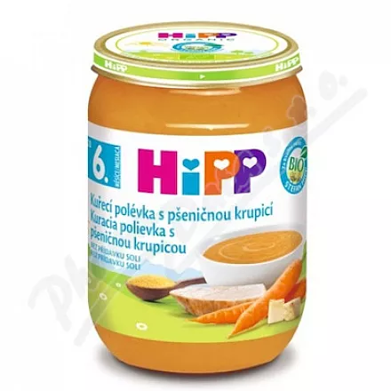 HiPP Kuřecí polévka s pšeničnou krupicí BIO 6m190g