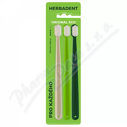 HERBADENT Original ECO zubní kartáček jemný 3ks