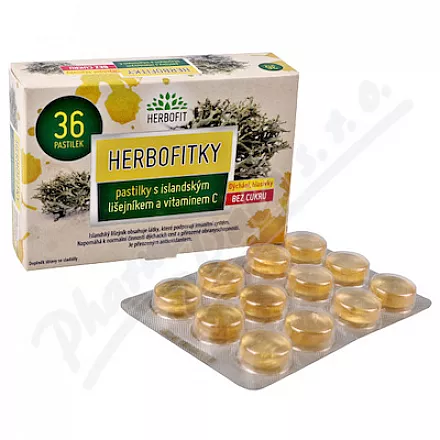 Herbofitky z island.lys.i vit.C bez cukru 36szt