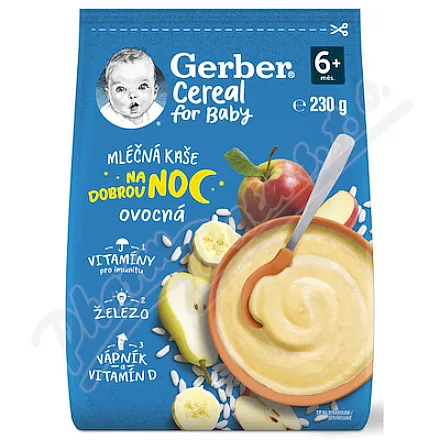 Gerber Cereal Ml.kaše na dobr.noc ovocná 230g 6m+