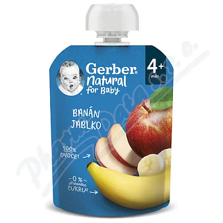Gerber Natural Banán a jablko kapsička 90g 4m+
