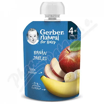 Gerber Natural kapsułki banan/jabłko 90g 4M