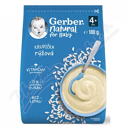 Gerber Naturalna Kasza Ryżowa 180g 4M