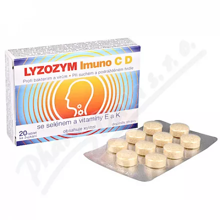 LYZOZYM Imuno C D Selen+vit.E a K žvýkací tbl.20