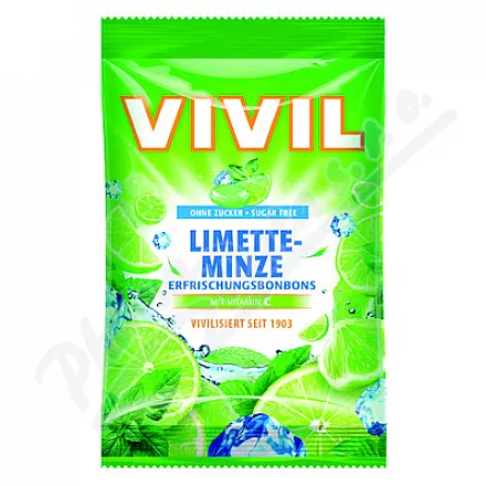 Vivil Limetka-peprmint+vitamín C bez cukru 120g