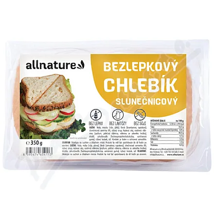 Allnature Bezlepkový chlebík slunečnicový 350g
