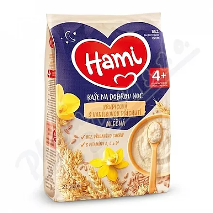 Hami Ml.kaše na dobrou noc krupic.vanilka 210g 4M+