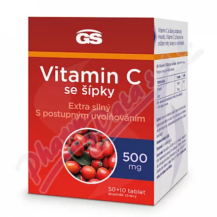 GS Witamina C 500mg z owocami dzikiej róży tbl.50 10