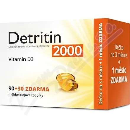 Detritin Witamina D3 2000 IU 90+30 kapsułek miękkich