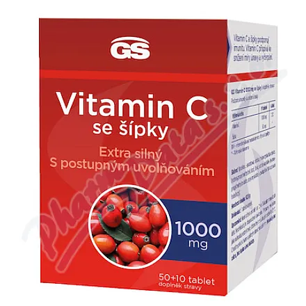 GS Vitamin C 1000mg se šípky tbl.50+10